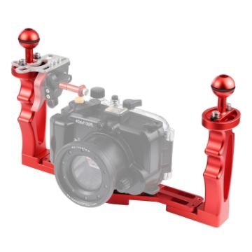 PULUZ Red Dual Handles Aluminum Tray Stabilizer for Cameras - 1
