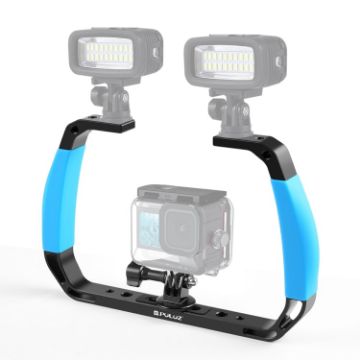 PULUZ Dual Handles Diving Rig for GoPro, DJI, Insta360 (Blue) - 1