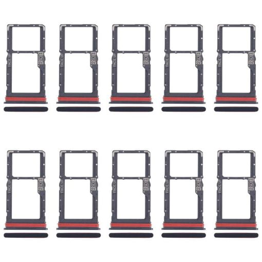 10pcs Original SIM + Micro SD Card Tray for Motorola Moto G53 (Black) - 1