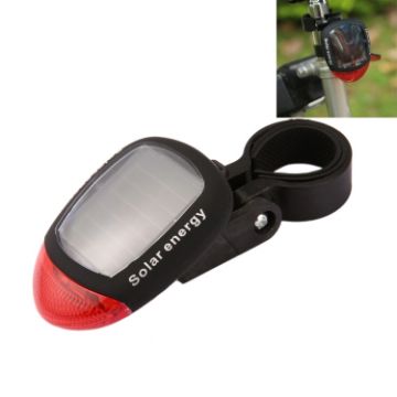 Solar Rechargeable Bicycle Tail Light with 4 Flash Modes, 2 Red LED - 1
