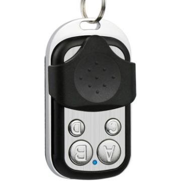 433MHz Wireless Remote Control, Black/Silver, 4 Keys, Learning Code - 1