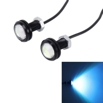 2 PCS 3W Waterproof Eagle Eye LED Vehicle Lights, 60cm Cable, Ice Blue - 1
