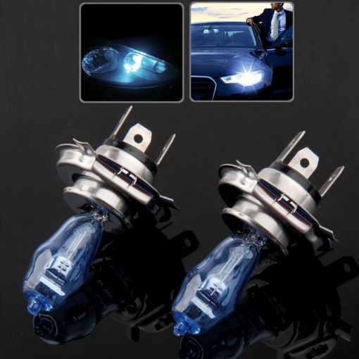 HOD H4 12V 90/100W Super White Halogen Headlight Bulbs 6000K (Pair) - 1