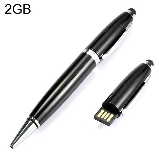 2GB Black 2 in 1 Pen Style USB Flash Disk - 1
