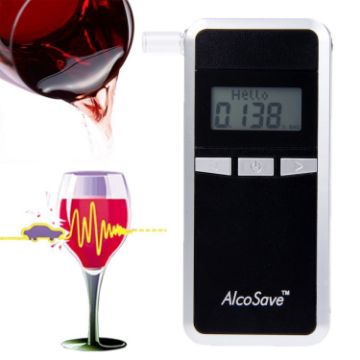 Black Alcohol Breath Analyzer Tester with 4-Digit LCD Display - 1