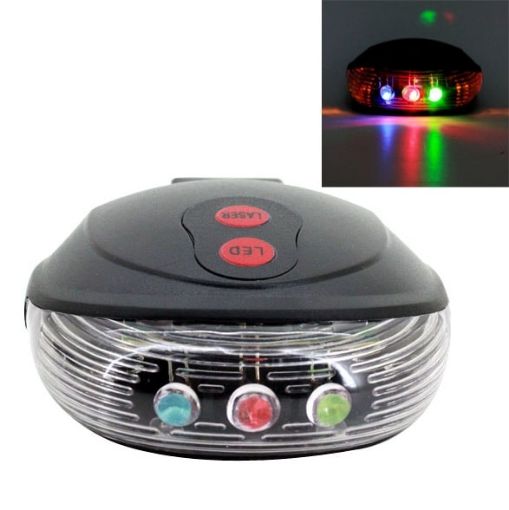 Shell Shape Bicycle Safety Tail Light with Laser Beams & Colorful Lights - 1