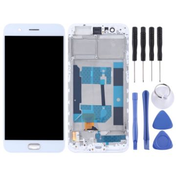 OPPO R11 TFT LCD Screen Digitizer Assembly with Frame (White) - 1