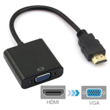 HDMI 19 Pin Male to VGA Female 20cm Cable Adapter (Black) - 1