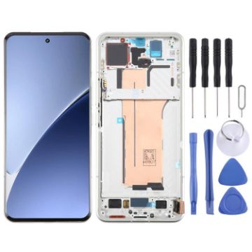 Xiaomi 15 Pro AMOLED Screen Digitizer Assembly with Frame White - 1