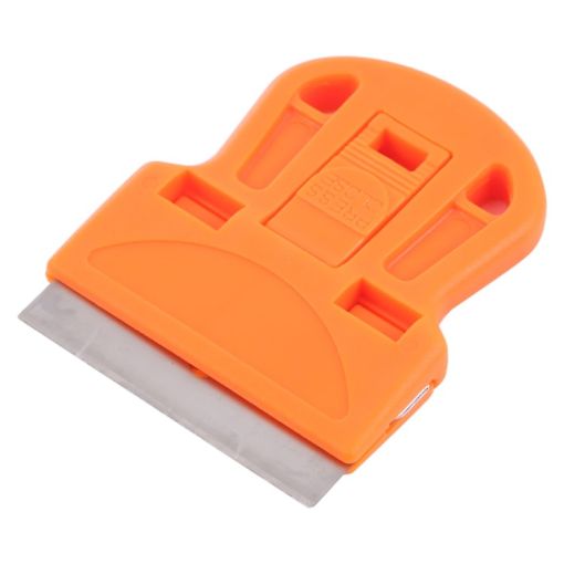 Orange Glue Remover Squeegee - Sticker Cleaner with Plastic Handle - 1