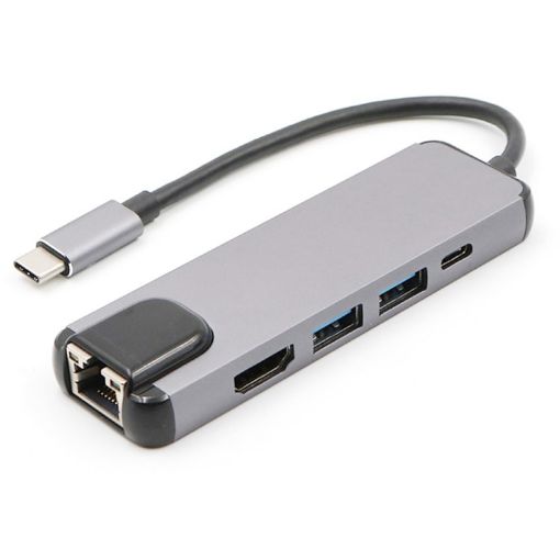 USB-C to 4K HDMI + RJ45 + USB 3.0/2.0 + PD 5-in-1 HUB Converter - 1