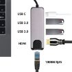 USB-C to 4K HDMI + RJ45 + USB 3.0/2.0 + PD 5-in-1 HUB Converter - 5
