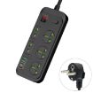 T17 3000W Smart Timing Power Strip with QC3.0 USB, 2m EU Plug - 1