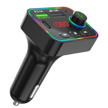 F4 Car MP3 Player FM Transmitter with Dual USB Charger Backlight - 1