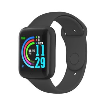 D20S 1.44" Smart Watch: Heart Rate, Blood Pressure, Sleep Monitor, Black - 1