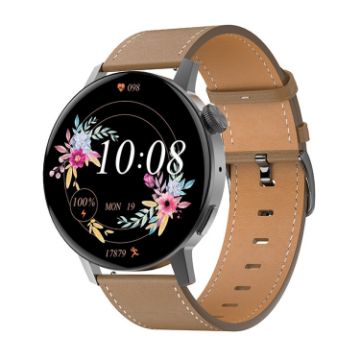 DT3 Mini Smart Watch, 1.19" Color Screen, Leather Band (Black) - 1
