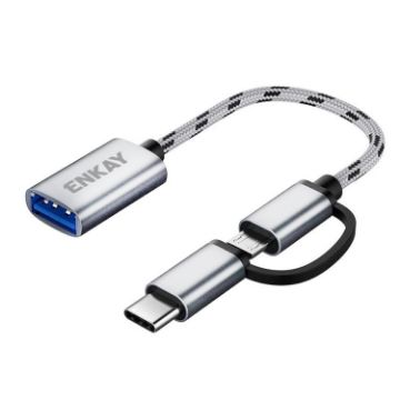 ENKAY ENK-AT113 2 in 1 Type-C/Micro USB to USB 3.0 OTG Adapter - 1