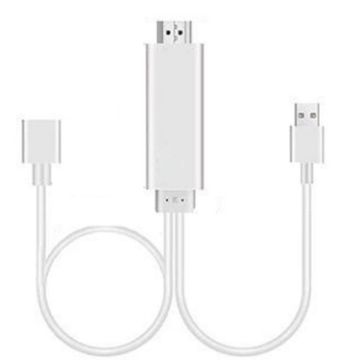 USB Male + Female to HDMI Male 1080P Adapter Dongle Cable - 1