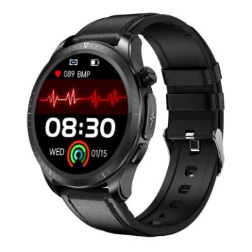E420 1.39" Smart Watch, Leather, Heart Rate/Blood Pressure Monitor - 1