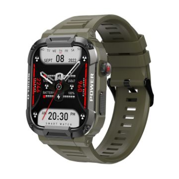 MK66 1.85" Smart Watch, Heart Rate/Blood Pressure Monitor, Green - 1