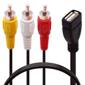 JUNSUNMAY 0.2m USB to 3 RCA Male Audio Video Splitter Cable - 1