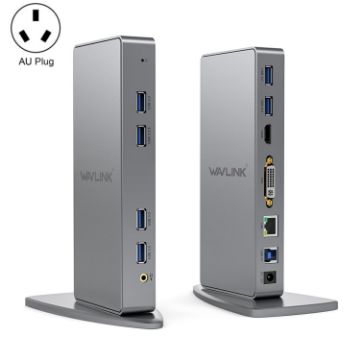 WAVLINK USB3.0 Hub Multi-Screen Docking Station, AU Plug Adapter - 1