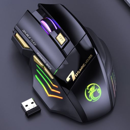 iMICE GW-X7 Dual Mode RGB Silent Wireless Gaming Mouse (Black) - 1