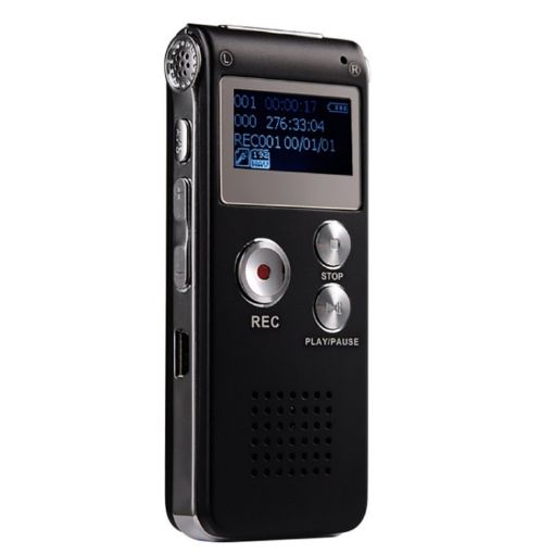 4GB SK-012 USB Dictaphone Recorder with WAV MP3 Player (Black) - 1