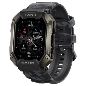 TANK M1 1.72" TFT Smart Watch, Sleep & Heart Rate Monitor, Camouflage - 1