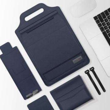 15" Multifunctional Blue Laptop Bag & Mouse Pad Stand - 1
