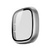 Fitbit Versa 3/Sense Silver Frosted PC + Tempered Glass Watch Case - 1