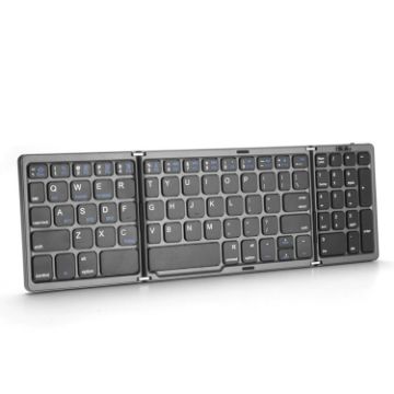 B089 Grey Bluetooth Foldable Keyboard with Numeric Keypad - 1