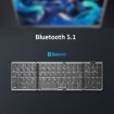 B089 Black Bluetooth Foldable Keyboard with Numeric Keypad - 3