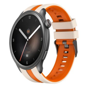 Amazfit Balance Watch Band 22mm Starlight/Orange Two-Color Silicone - 1
