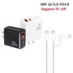 PD31 30W USB-C/USB-A Charger + 2-in-1 Cable, US Plug (White) - 2