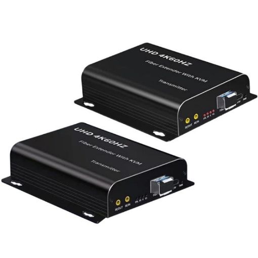 Dual Fiber LC Interface KVM HDMI Fiber Optic Extender US Plug - 1