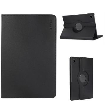 Samsung Galaxy Tab A9 Litchi Leather 360 Rotation Case (Black) - 1