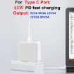 PD41 GaN PD 45W Charger + USB, Type-C Cable, US Plug (Black) - 6