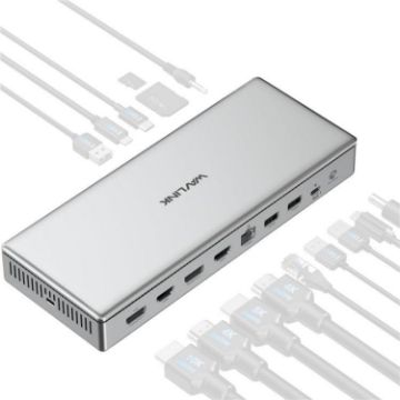 WAVLINK USB-C Displaylink Docking Station Quad Display (UK Plug) - 1