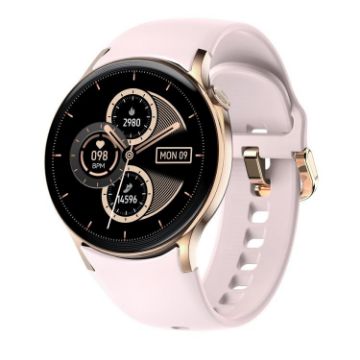 Sense 6 Pink Smartwatch, 1.43 AMOLED, IP68, Bluetooth Call, Health Monitor - 1