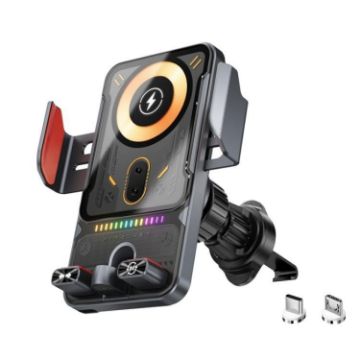 SD19 15W Magnetic Fast Charging Car Vent Mount Phone Holder (Grey) - 1