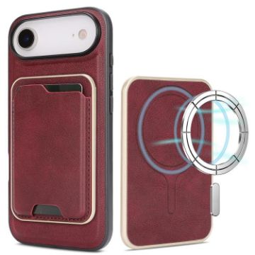 iPhone 17 Air Kalebol MagSafe Leather Card Case (Red) - 1