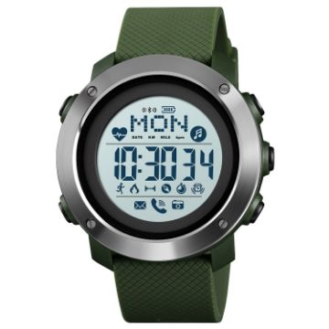 SKMEI 1511 Bluetooth Men's Waterproof Smart Watch, Army Green - 1