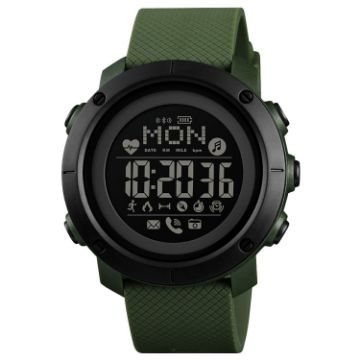 SKMEI 1511 Army Green Men's Bluetooth Waterproof Smart Watch - 1