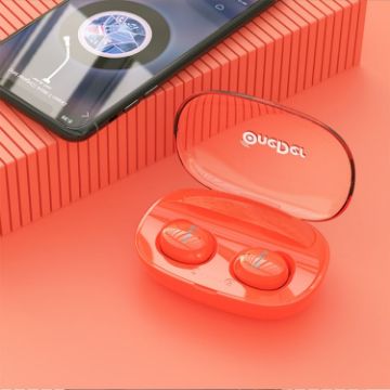 OneDer W12 Orange TWS Bluetooth Earphone, IPX5, HD Stereo Sound - 1
