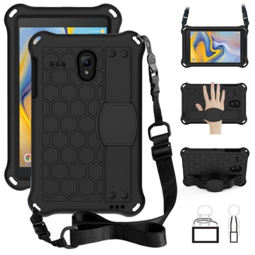 Samsung Galaxy Tab A 8.0 Shockproof Case with Straps (Black) - 1