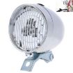LED Retro Bicycle Headlight: Night Riding Safety Warning (Silver) - 1