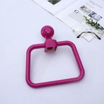 Toilet Suction Cup Towel Ring Rack - Rose Red, Multifunctional - 1