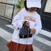 Silver Mini Leather Shoulder Bag - Cute Messenger Tote for Girls - 6