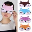Blue Cute Fox 3D Sleep Ice Travel Mask Cover - 4